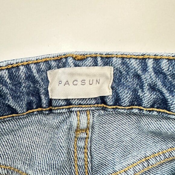 PacSun Mom Jean Distressed Women's size 22 Medium Wash Blue Denim Jeans - Picture 3 of 6
